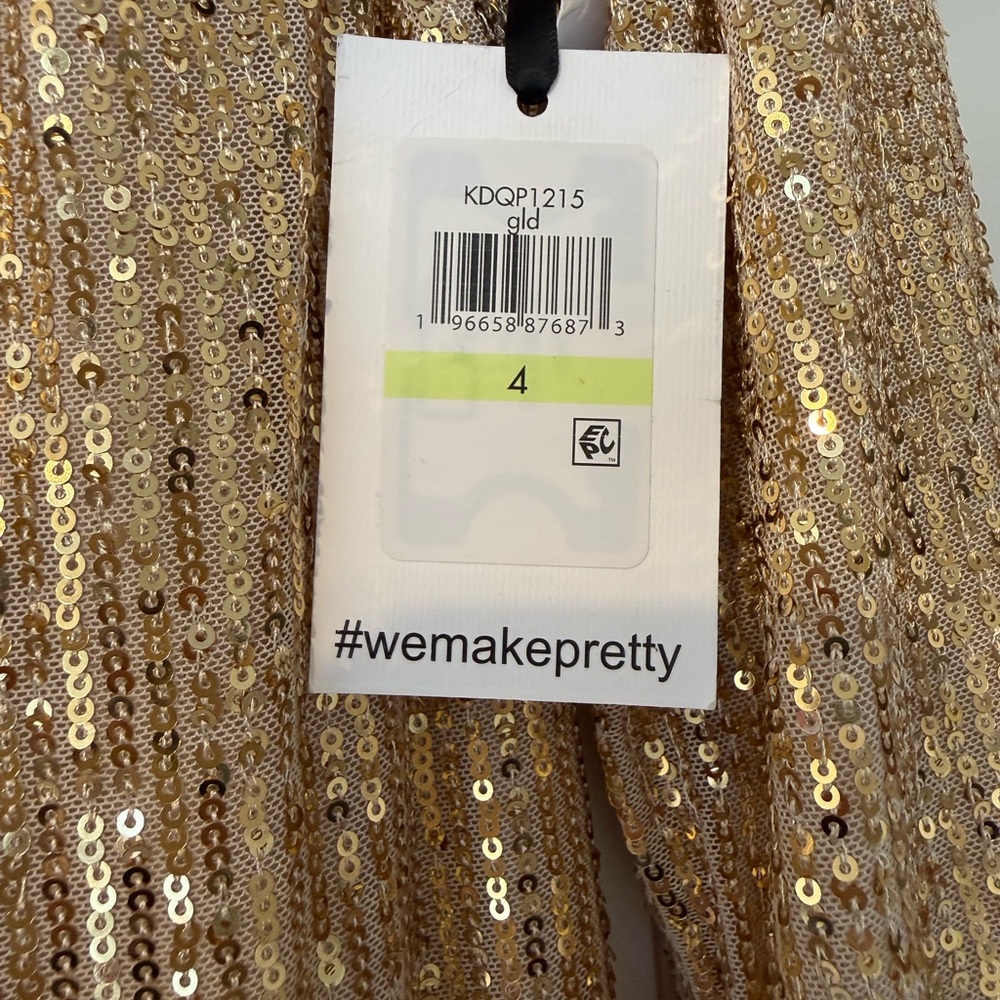Kensie Gold Sequin Dress